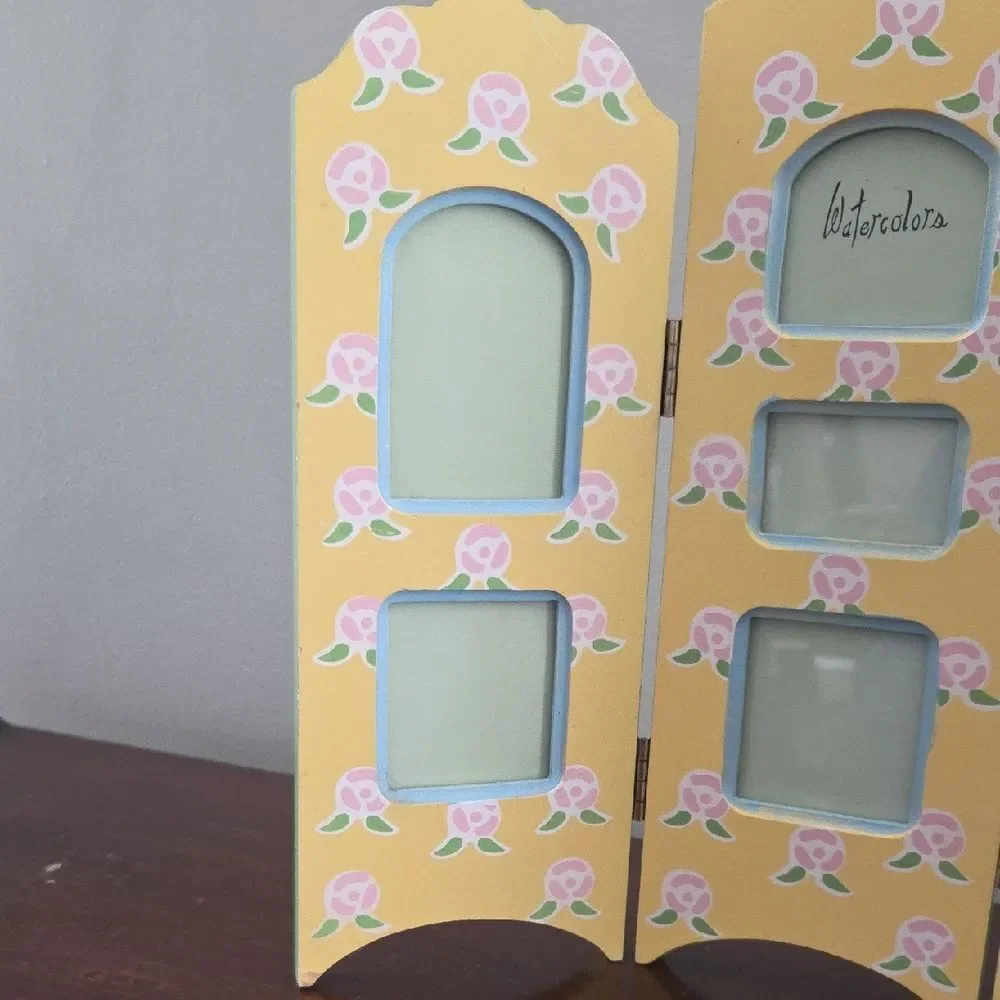 Vintage Floral Triple Photo Frame